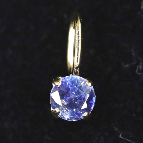 ベニトアイト 1.3mmラウンドカット ペンダント K18YG **希少石