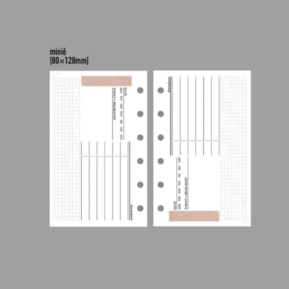 【M6】デイリー ハイライトリフィル　システム手帳リフィル 3枚目の画像