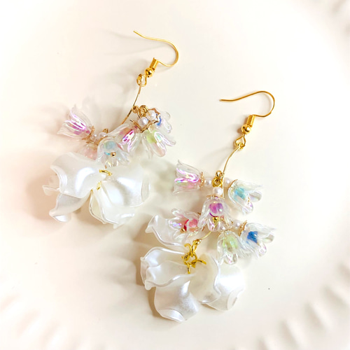 ハンドメイドピアス】大ぶり原色系 4点 新品