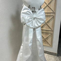 華やかなトレーン　オフショルダー　カラードレス　立体的　編み上げ　お色直し　オーダー可能ウェディングドレス　結婚式/二次 8枚目の画像