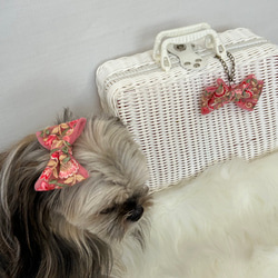 犬用リボン　バレッタ　インド刺繍リボン　JDバレッタ使用　7色展開 9枚目の画像