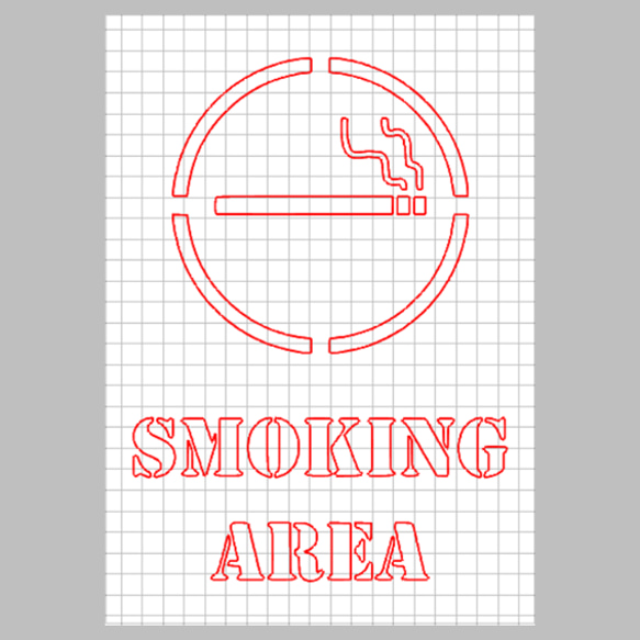ステンシルシート タバコ 喫煙 喫煙エリア 1枚目の画像