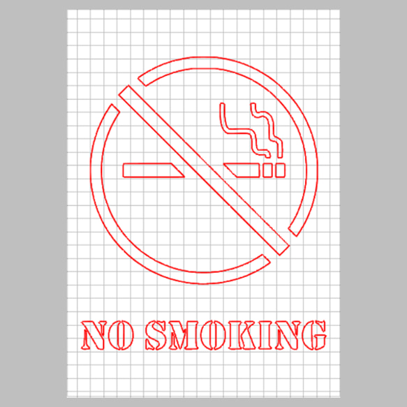ステンシルシート タバコ 禁煙 no smoking 1枚目の画像
