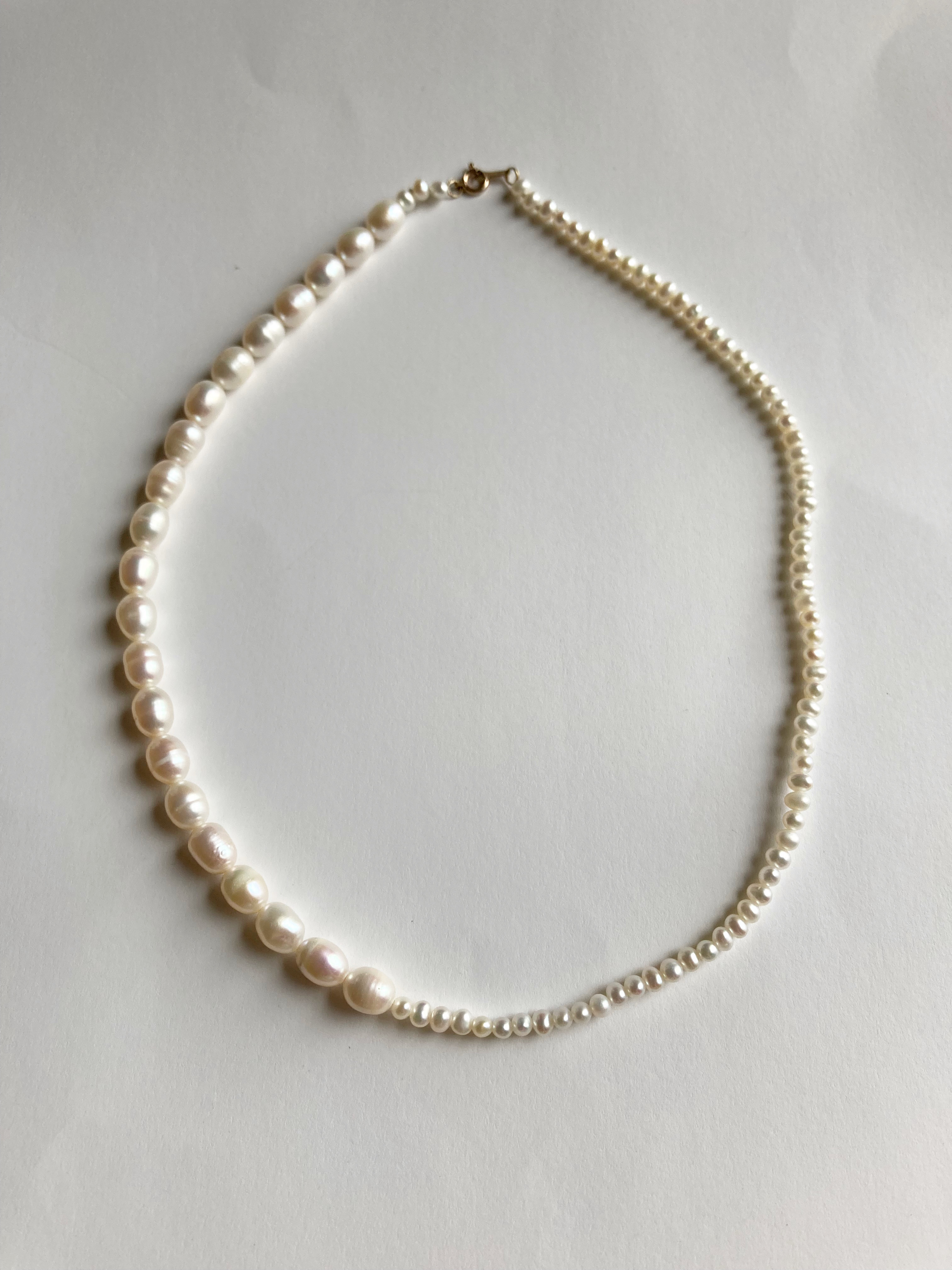 combination pearl necklace (40cm) / K10