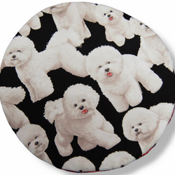 ビションフリーゼ　犬柄×タータンチェック　ベレー帽 5枚目の画像