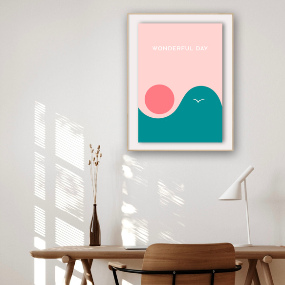 ミニマリストアート 太陽と自然 A4