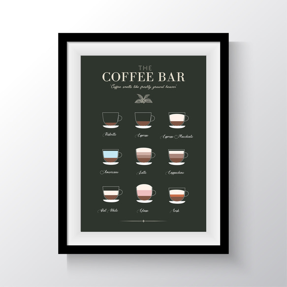 カフェ開業 お祝い コーヒー おしゃれポスター 1枚目の画像