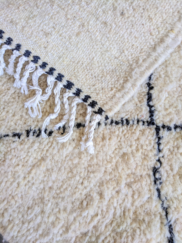 モロッコ ラグ ベニワレンNo.8　ホワイト　カーペット　絨毯 12枚目の画像