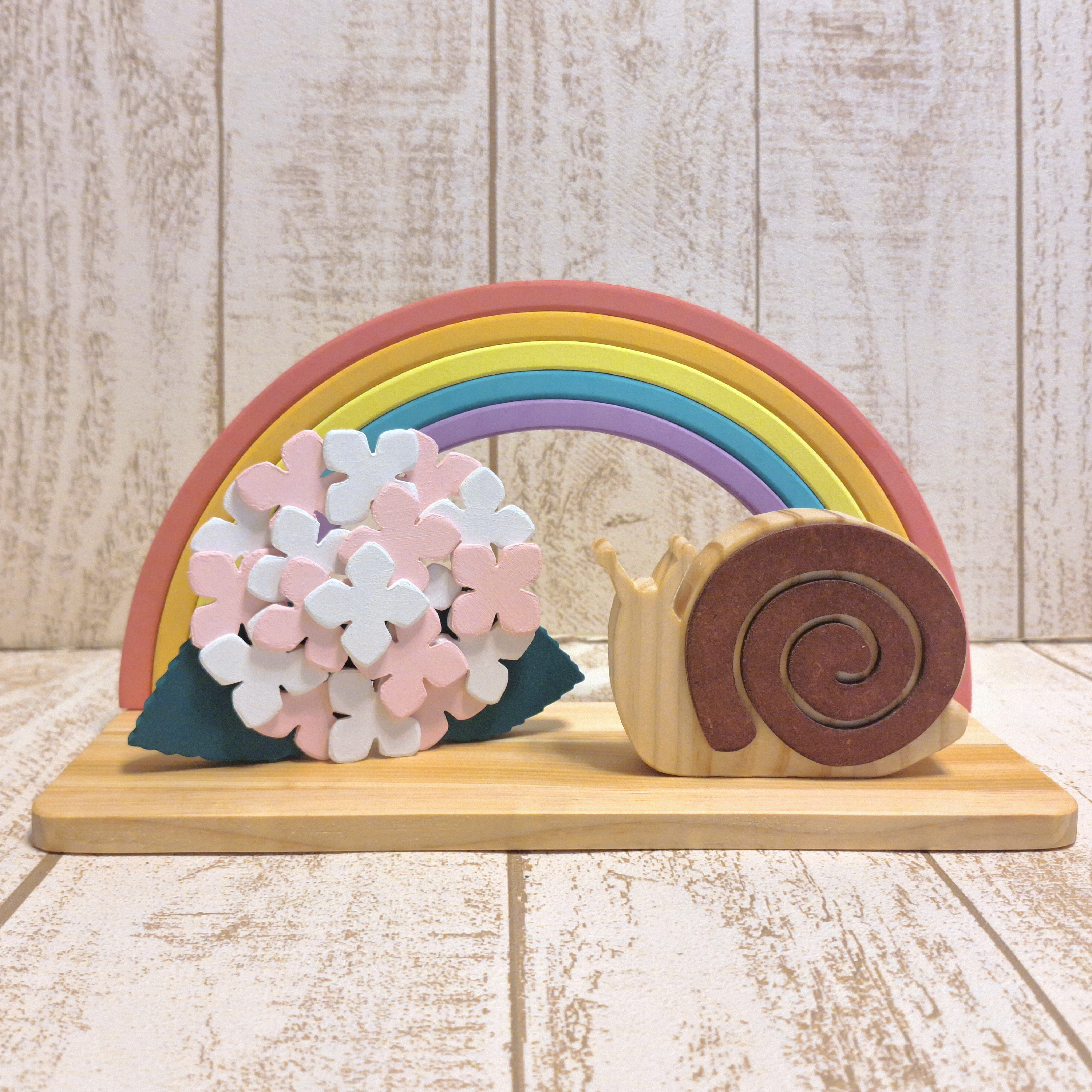 どんぐりアート 彩り紫陽花 カタツムリと梅雨の森 置物 彩り紫陽花 どんぐりアート カタツムリと梅雨の森 置物