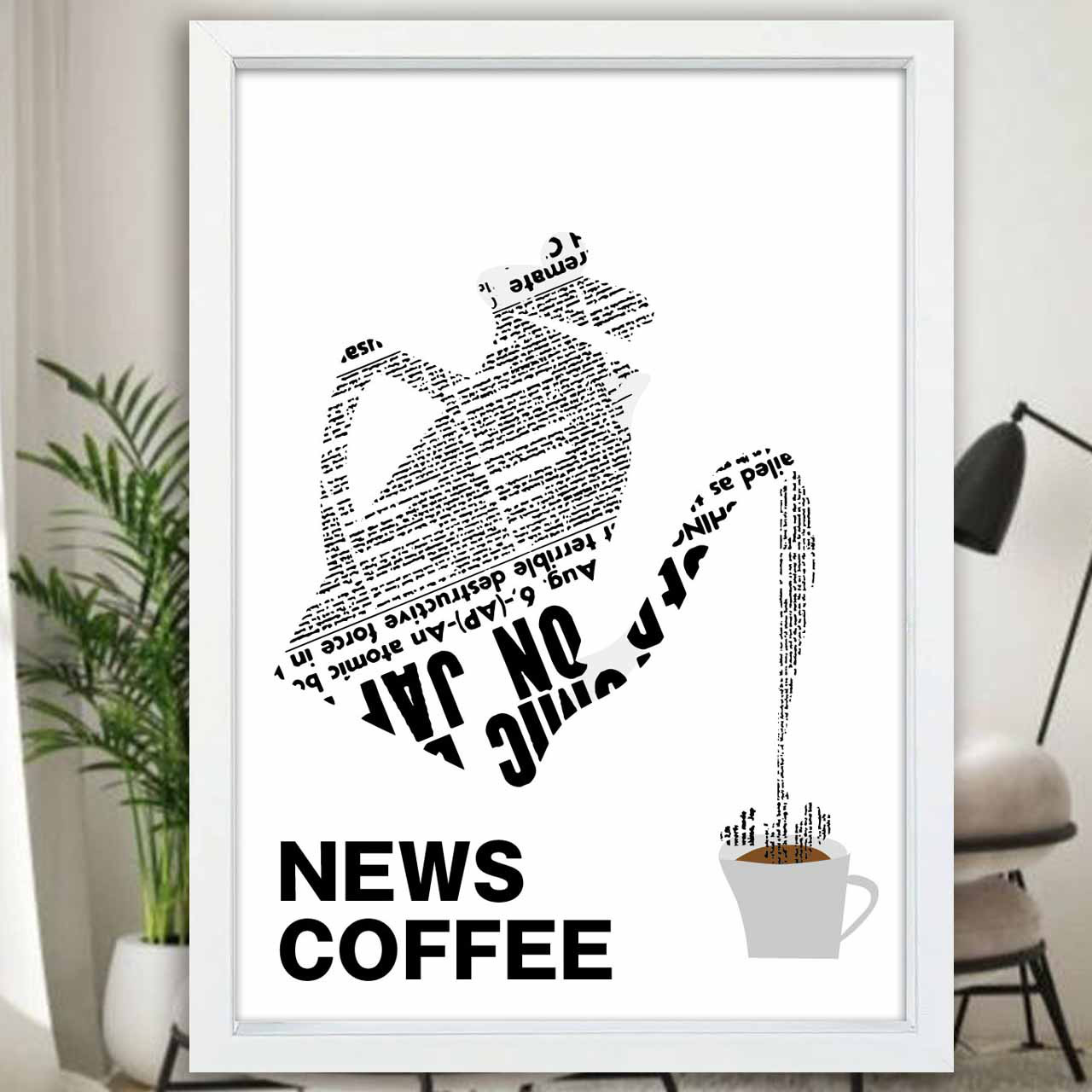 ニュースなコーヒー　イラスト　ポスター　A4 A3 A2 A1　アート  　アートポスター　sei検索　2786