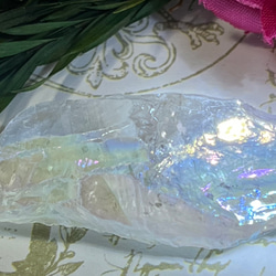 七色の夢໒꒱✨　ホワイト　オーラ　水晶　ラフストーン　原石 5枚目の画像
