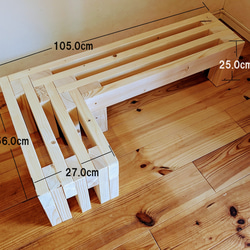 L型スリットベンチ　玄関ベンチ 3枚目の画像