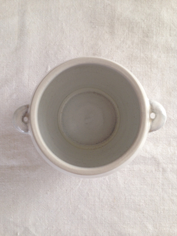 耳付き壺(アンティークホワイト) 4枚目の画像