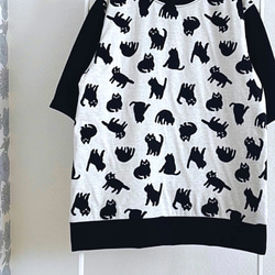 ベーシックなスウェットシャツ　半袖　猫柄　maffon使用 1枚目の画像