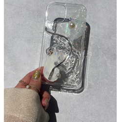 【清冽】iPhoneケース　スマホケース　クリアケース　ニュアンス　水彩　くすみ　韓国 5枚目の画像