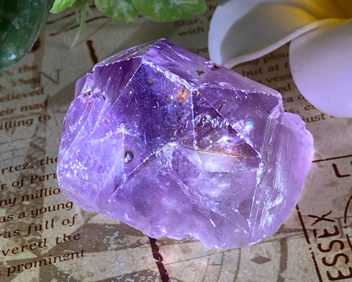 カコクセナイト内包✨ 紫水晶 アメジスト クラスター 原石 ラフ