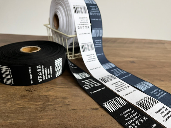 ハンドメイドタグ タグテープ【50cm単位販売】洗濯表示タグデザイン 商用利用可 タグリボン 韓国テープ001 10枚目の画像