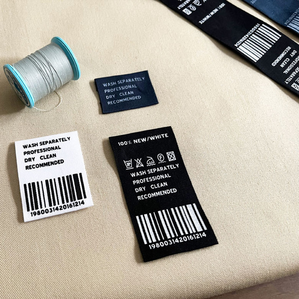 ハンドメイドタグ タグテープ【50cm単位販売】洗濯表示タグデザイン 商用利用可 タグリボン 韓国テープ001 8枚目の画像