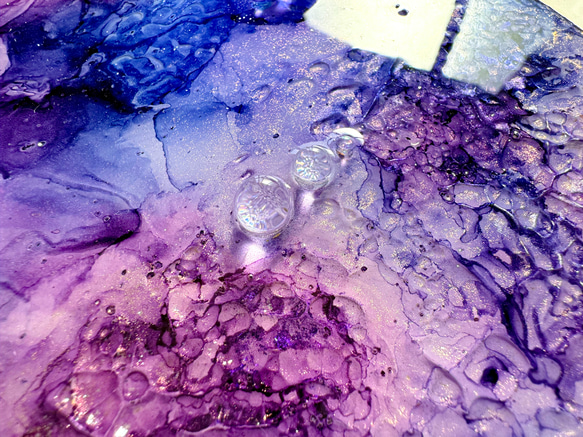雨上がりの紫陽花/abstract art/アルコールインクアート 4枚目の画像