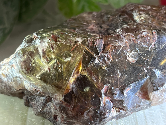 ルチル内包✨　スモーキー エレスチャル クォーツ 骸骨水晶　原石　ラフストーン 5枚目の画像