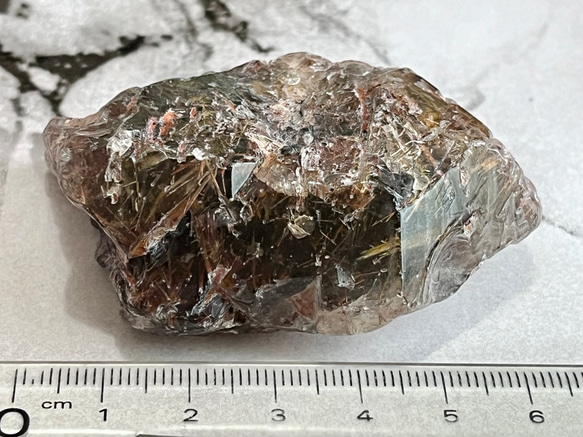 ルチル内包✨　スモーキー エレスチャル クォーツ 骸骨水晶　原石　ラフストーン 10枚目の画像
