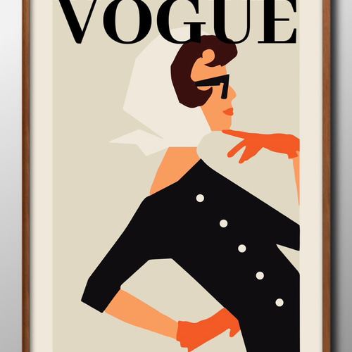 11200□ポスター アート 絵画『ヴォーグ ビンテージ風』北欧 A3