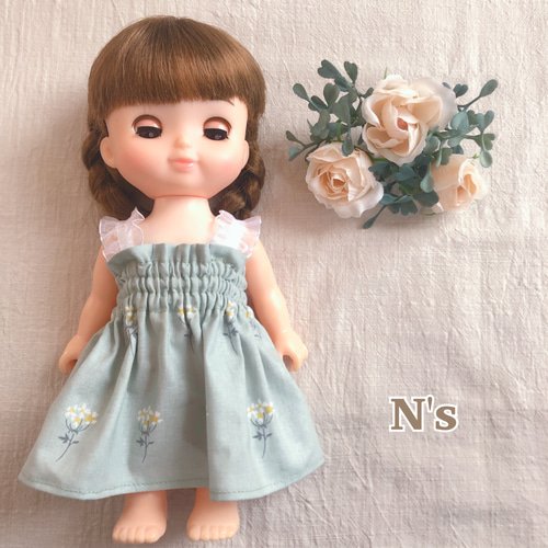 26cmドール用 着せ替え楽々♡シャーリングワンピース② ソランちゃん