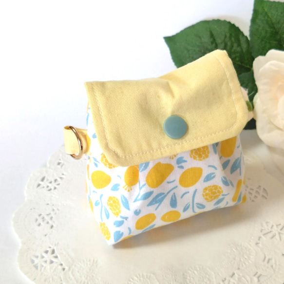 フラップ付きの小さなポーチ・レモン　＃n501 人気・おすすめ｜多用途・生活用品におすすめ キャンペーン中 即納 即日発送サービス