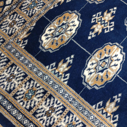 特色商品：新品到貨]巴基斯坦地毯高品質大號墊 126x78 公分 Bohara 設計海軍藍 第9張的照片