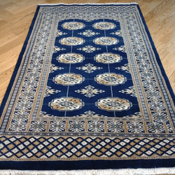 特色商品：新品到貨]巴基斯坦地毯高品質大號墊 126x78 公分 Bohara 設計海軍藍 第5張的照片