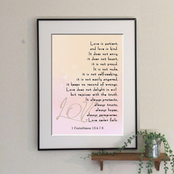 No.480 聖書の言葉　愛について⭐️オーダーメイド⭐️ ポスター  ギフト 3枚目の画像