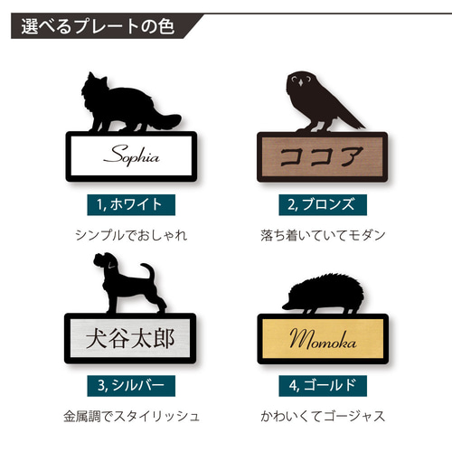 ポメラニアン 柴犬カット_オリジナルペットシルエットプチ表札_犬