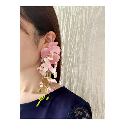 送料無料》＊ピンクパープル＊フラワーイヤーカフ＊フラワーイヤー