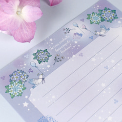 レターセット：花祭りシリーズ お手紙に：便箋・封筒・宛名シールうさぎ たれ耳うさぎ アジサイ 紫陽花 ブルーベルスズラン 11枚目の画像