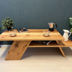 送料無料】 ローデスク 120cm 60cm 45cm 34cm スギ 折りたたみ脚 ロー