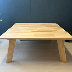 【送料無料】 ローテーブル 正方形 90cm パイン ナチュラル ボルト連結脚 12枚目の画像
