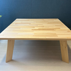 【送料無料】 ローテーブル 正方形 90cm パイン ナチュラル ボルト連結脚 13枚目の画像