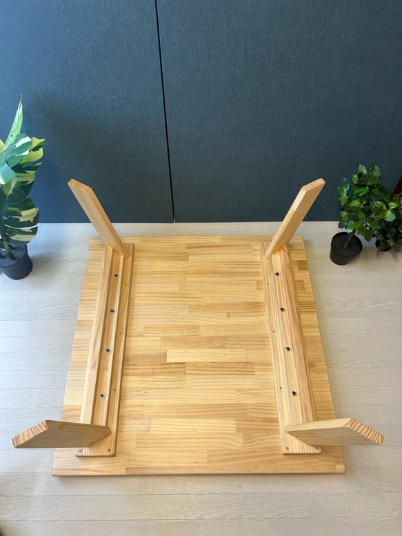 【送料無料】 ローテーブル 正方形 90cm パイン ナチュラル ボルト連結脚 14枚目の画像