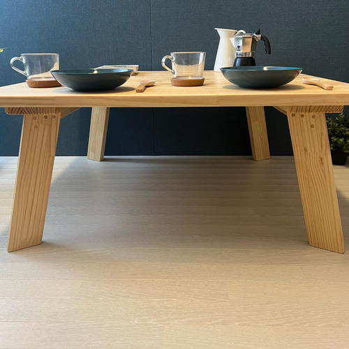 送料無料】 ローテーブル 正方形 90cm パイン ナチュラル ボルト連結脚 