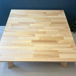【送料無料】 ローテーブル 正方形 90cm パイン ナチュラル ボルト連結脚 10枚目の画像
