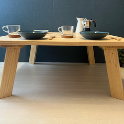 【送料無料】 ローテーブル 正方形 90cm パイン ナチュラル ボルト連結脚 2枚目の画像
