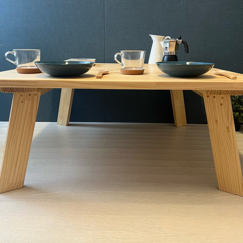 送料無料】 ローテーブル 正方形 90cm パイン ナチュラル ボルト連結脚