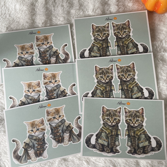 10 ファンタジー 猫 メモセット 紙モノセット コラージュ おすそ分けファイル 4枚目の画像