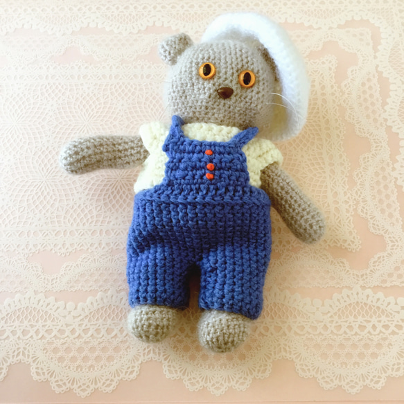猫のぬいぐるみ 編みぐるみ あみぐるみ ハナフイハンドメイド 猫のぬいぐるみ 編みぐるみ あみぐるみ ハナフイハンドメイド