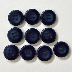 ボタン レトロ 円形 丸型 ネイビー 紺色 4つ穴 15mm 10個セット ek-055 1枚目の画像