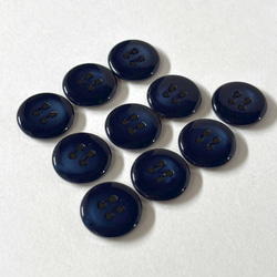 ボタン レトロ 円形 丸型 ネイビー 紺色 4つ穴 15mm 10個セット ek-055 2枚目の画像