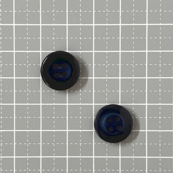 ボタン レトロ 円形 丸型 ネイビー 紺色 4つ穴 15mm 10個セット ek-055 3枚目の画像