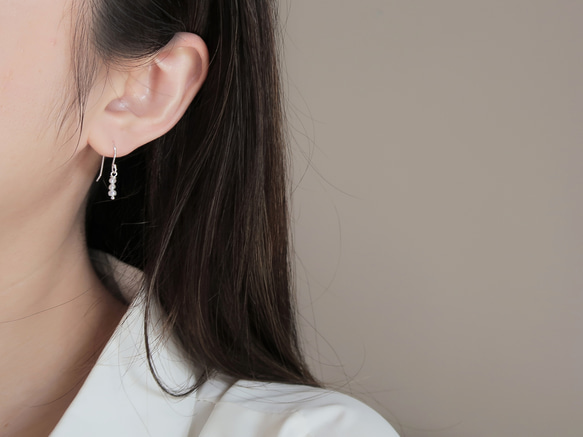 925純銀 小巧 珍珠丸子 淡水珍珠 耳針 耳環 一對 免費送禮包裝 第7張的照片