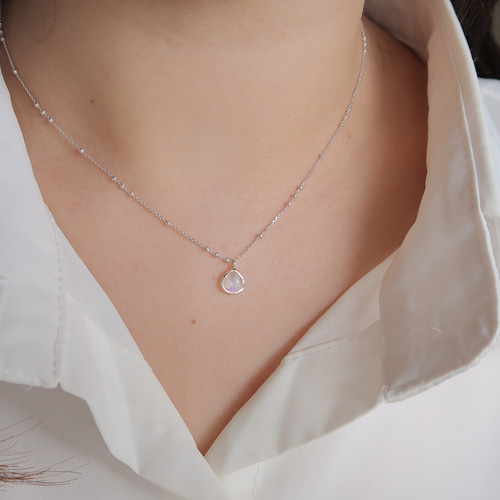 ★イニシャル刻印★シルバーラージムーンチェーンネックレス ☆イニシャル刻印☆シルバーラージムーンチェーンネックレス