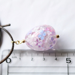 期間限定SALE！とんぼ玉ガラスペンダント紫陽花　ピンク 8枚目の画像